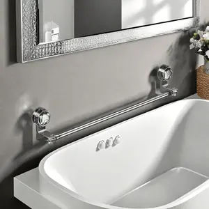 1PC stainless steel suction cup bathroom rack | Strong vacuum adsorption does not fall off | Moisture-proof and rust-proof | Bathroom toiletries storage rack