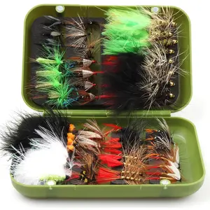 Fly Fishing Flies 64pcs Lures Bait Trout Bass Dry Nymphs Wooly Bugger Tenkara Assortment Kit for Trout Fish Gifts Men