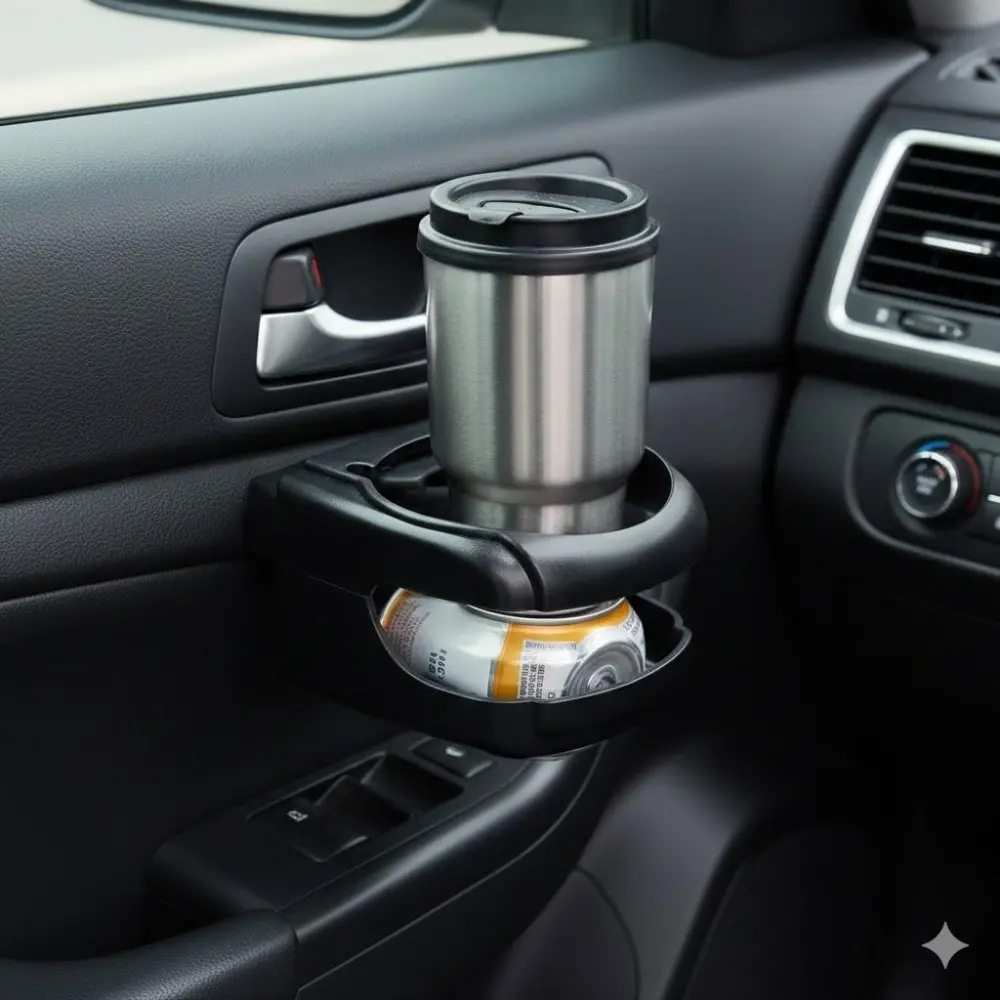 360° Rotating Car Cup Holder, Universal Creative Drink Bottle Mount for Vehicle. Secure Your Coffee, Soda, and Beverage Cans. Portable Multi-Function Auto Cup Holder Fits Most Cars & SUVs. Multifunctional Cup Holder