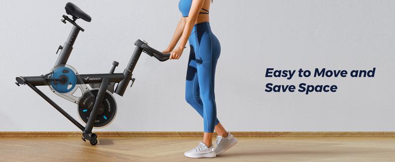 Merach Exercise Bike with New RPM Game Mode for Home Stationary Bike Enhanced Electronic with Holder Silent Belt Drive and Comfortable Seat Cushion for Cardio Workout Exclusive App ,Tablet Mount and Fitness Courses