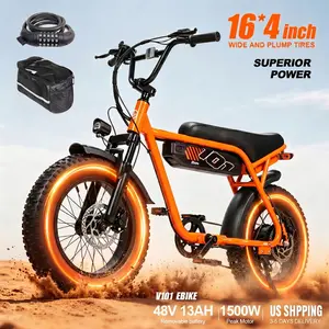 ESKUTE V101 1500W Electric Bike for Adults: 28MPH Speed, 16x4.0 Fat Tire All-Terrain E-bike | Smart NFC Unlock, 48V 13Ah Battery, 330lb Max Load, 7-Speed Commuter & Off-Road Ebike range 50-60 mile((w/ PAS 1)