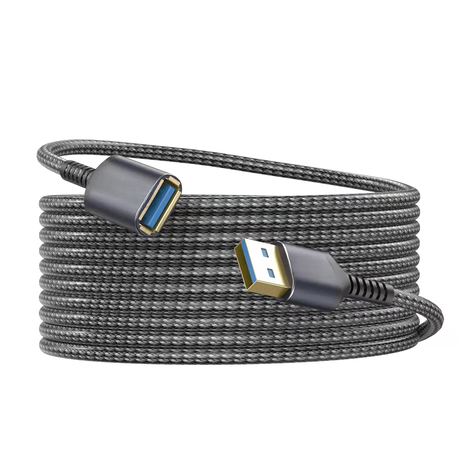 USB Extension  15FT Type A Male to Female USB Extension Cord Multiple Port USB 3.0  Compatible with Printer Keyboard Flash Drive Hard Drive Camera  Webcam Projector