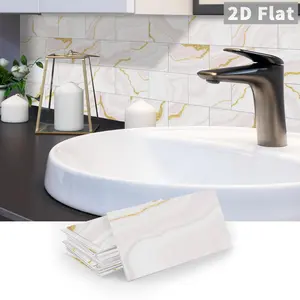 16/32pcs Peel Off And Paste Waterproof Tiles, Classic Marble Tile Wall Stickers, Self-Adhesive Waterproof Tiles, Used For Waterproofing And Stain Prevention In Kitchens And Bathrooms