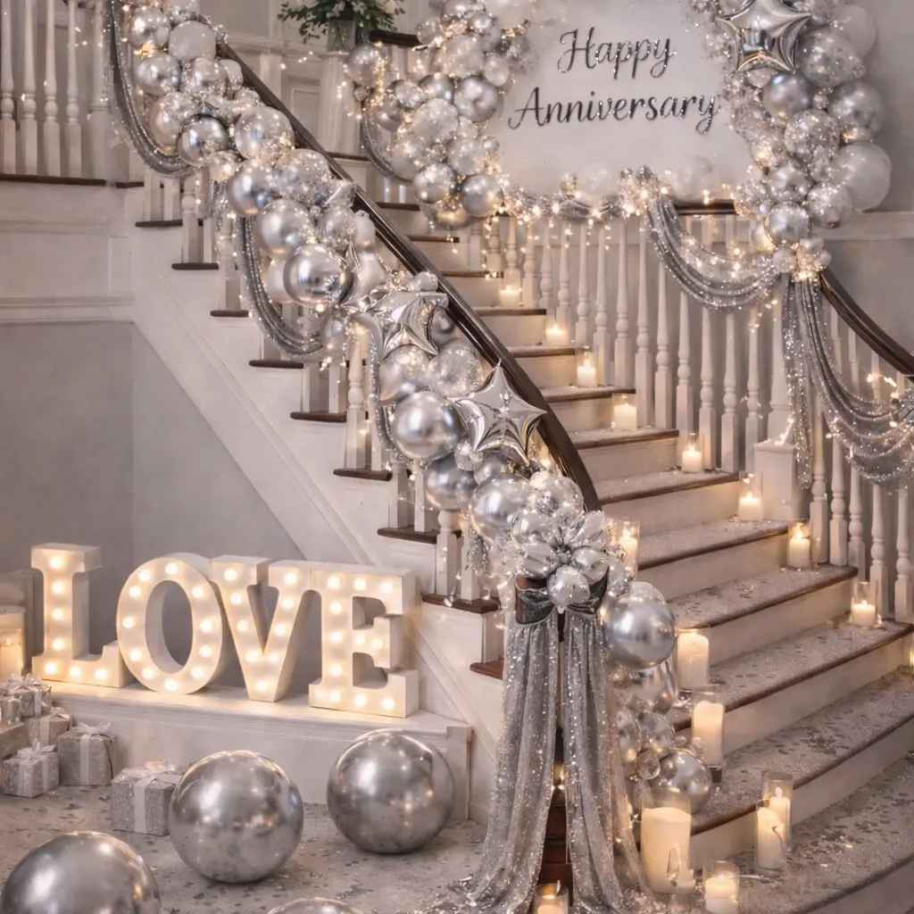 Metallic Silver Balloons 100 pcs - Helium Quality Decorative Balloons in Pastel Colors for Festive Events