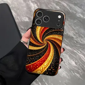 Hypnotic Illusion Glitter Swirl Case Luxury Liquid Gold Cover for iPhone 17 Pro-975