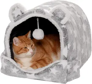 Cat Cave Bed with Toy: Cozy Fleece Hideout for Cats Who Think They're Cave Dwellers