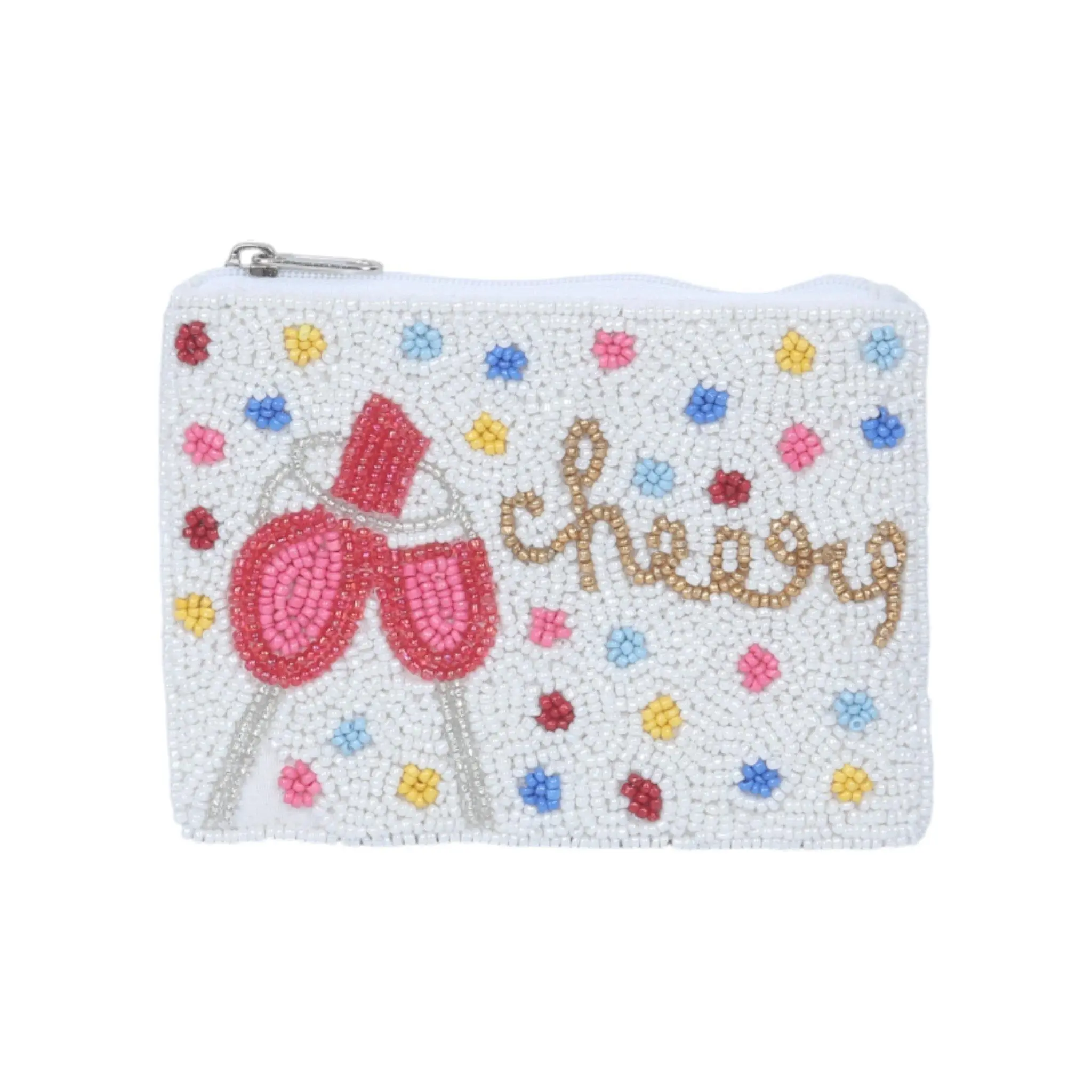 Cheers Themed Fully Beaded Coin Purse 