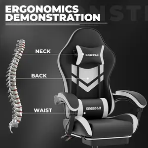Ergonomic Office  for Spinal Support  Height-Adjustable, Reclining Gaming  with Footrest  Durable, Breathable Leather for Comfort During Long Hours of Sitting  Dual-Purpose Gaming and Office Computer office chair swivel caster woman man