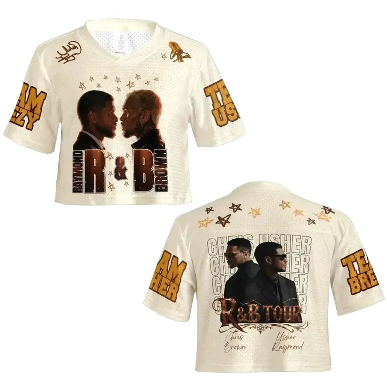 R&B Tour Mesh Crop Top Football Jersey – Music Fan Shirt, Inspired Concert Outfit, Vintage Sportswear Gift for Music Lovers