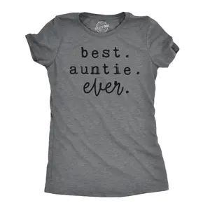 Womens Best Auntie Ever T shirt Cute Family Gift for Sister Funny Novelty Tee Funny Womens T Shirts Cute Vintage Fashion Casual Ladies T-Shirt Gift Funny Aunt Top Women's Novelty Tees Dark Grey