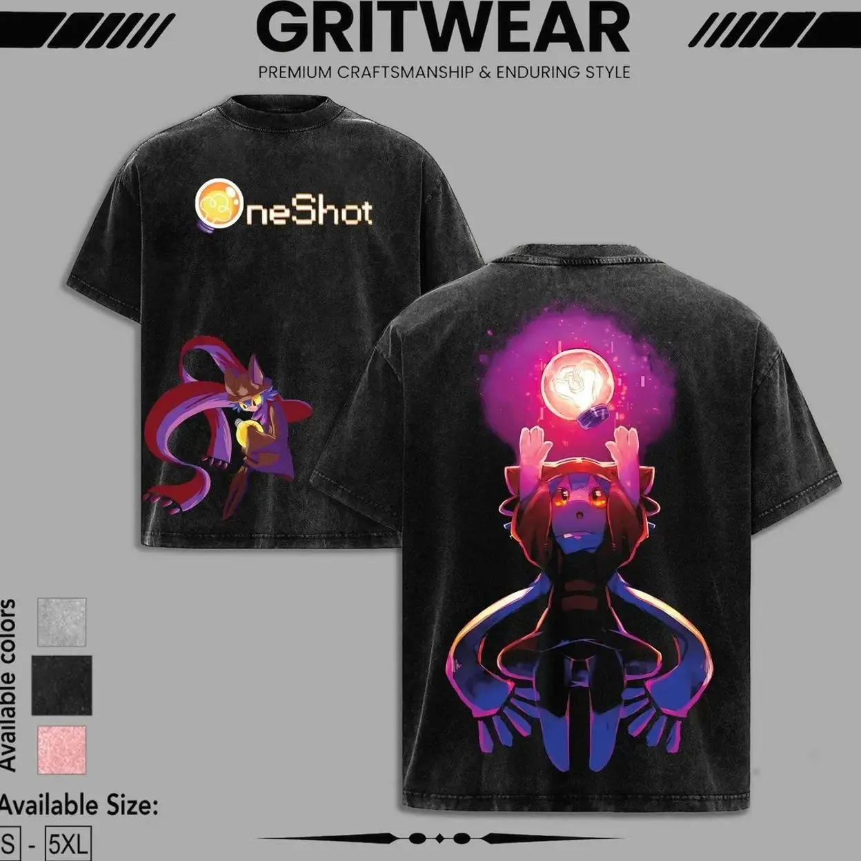 One Shot Game Oversize Washed Cotton Tshirt, Hoodie, Sweatshirt unisex graphic game Menswear streetwear graphic t-shirts, christmas gift idea MXD