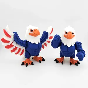 Prospect 3D - American Muscle Eagle – 3D Printed Figure with Swappable Wings and Muscle Arms - Soaring Skies Collection