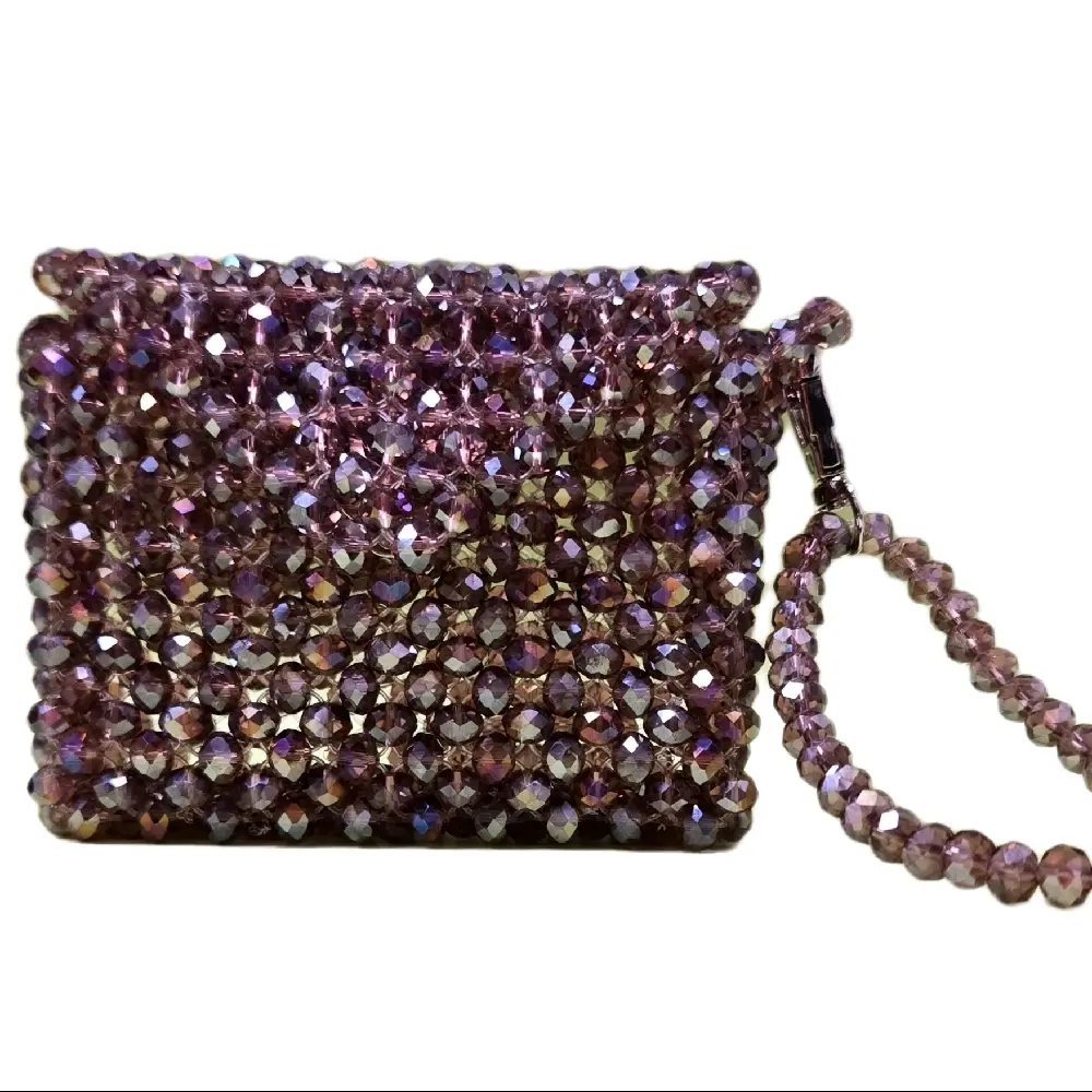 Handmade Mini Beaded Bag – Luxury Evening Crystal Wristlet by Maison Catylia