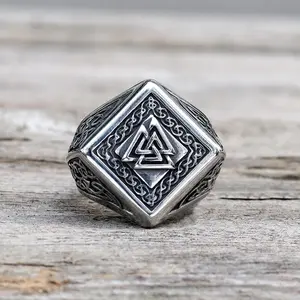 GTHIC Viking Valknut Celtic Knot Stainless Steel Ring for Men Women Fashion Accessory Daily Wear