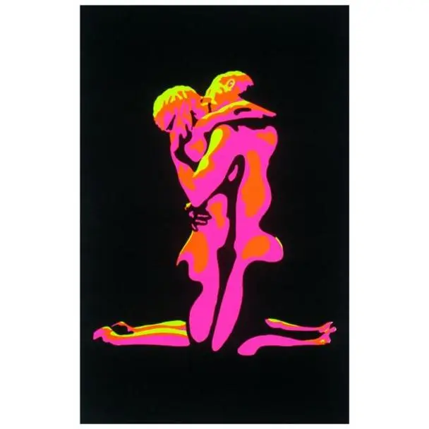 Flaming Love Couple Back Light Poster for Adult Trippy Room Wall Decor Backlight Neon Posters
