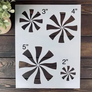 Reusable Peppermint Stencil Sheet for DIY Christmas Decor - Flexible and Durable - Bakeware Plastic