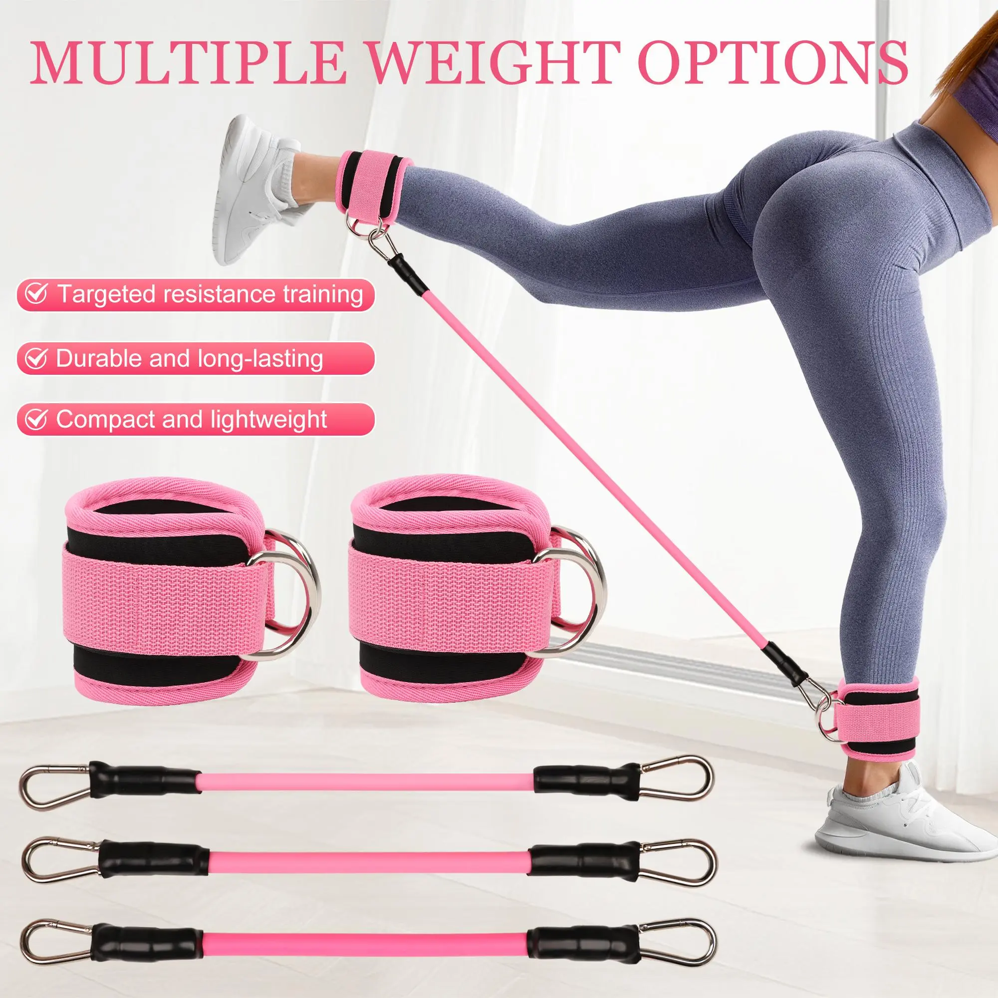 Multifunction Resistance Band, Upgrade Elastic Pedal Resistance Bands with Handles, Resistance Bands with Handles, Exercise Bands, Foot Pedal Resistance Band for Abdomen, Arm, Leg