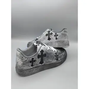 Unisex Vintage Cross Sneakers, Retro Cool Style, Distressed Tie Dye, Soft Sole, Anti-Slip, PU Leather, All Seasons, Casual Wear