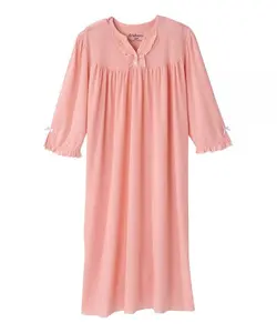 Women's Open-Back Waffle Knit Nightgown, Soft Loungewear for Sleep & Relaxation