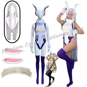 Anime My Academia Miruko Cosplay Costume Rabbit Hero Wig Sexy Tight Printing Jumpsuits Woman Kawaii Carnival Party Suit