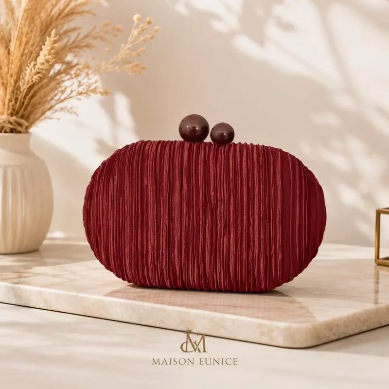 High-End Pleated Polyester Evening Bag, Cross-Border Hot-Selling Party Banquet Dress Crossbody Bag