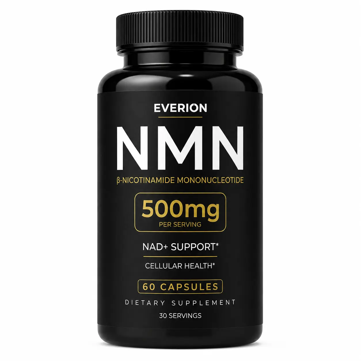Everion NMN 500mg | NAD+ Support Supplement | 60 Capsules