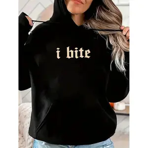 Gothic I Bite Hoodie, Funny Girls Crewneck, Sarcastic Women Pullover, Meme Hoodie, Humor Outfits, Funny Gift for Her