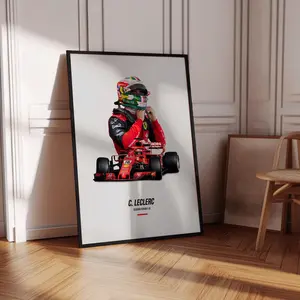 [Formula 1 Collection - Sale Up To 40%] [Unframe] Charles.Leclerc Ferrari F1 Poster, Formula 1 Racing Wall Art, Modern Motorsport Decor Print, Gift for F1 Fans