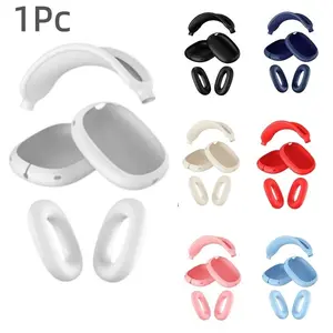 5-In-1 Silicone Earphone Protector Case for Apple AirPods Max Headphones, Soft Anti-Scratch Full Protection Transparent Headset Cover, Earphone Protective Cover