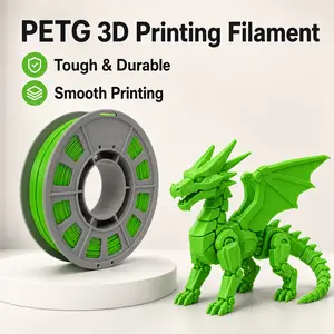 Fluorescent Green PETG Filament 300g 1.75mm, Vivid Neon Luminous Green Tone High Tough Low Shrink Desktop 3D Printer Filament Slim Spool speed setting