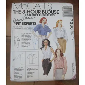 McCall's 7066 Misses Blouses Size 10 NEW