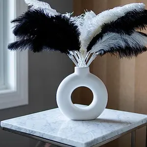 Black Ostrich Feather Plumes - Pack of 24 for Clothing Design and Arts and Crafts - Halloween