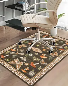 Office Chair Mat for,Mushroom 48"x60" Computer Chair Mat for Rolling Chairs Carpet,Desk Non Slip Gaming Rug,Low-Pile Backing Large Protector Mat (Brown)