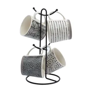 Tabletops Avenue 5-Pc 16-oz Black Wire Mug Tree Set