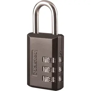 Black Combination Padlock, Indoor Gym Locker Lock with Customizable 3-Digit Code for Luggage, Backpacks, Cabinets, 647D