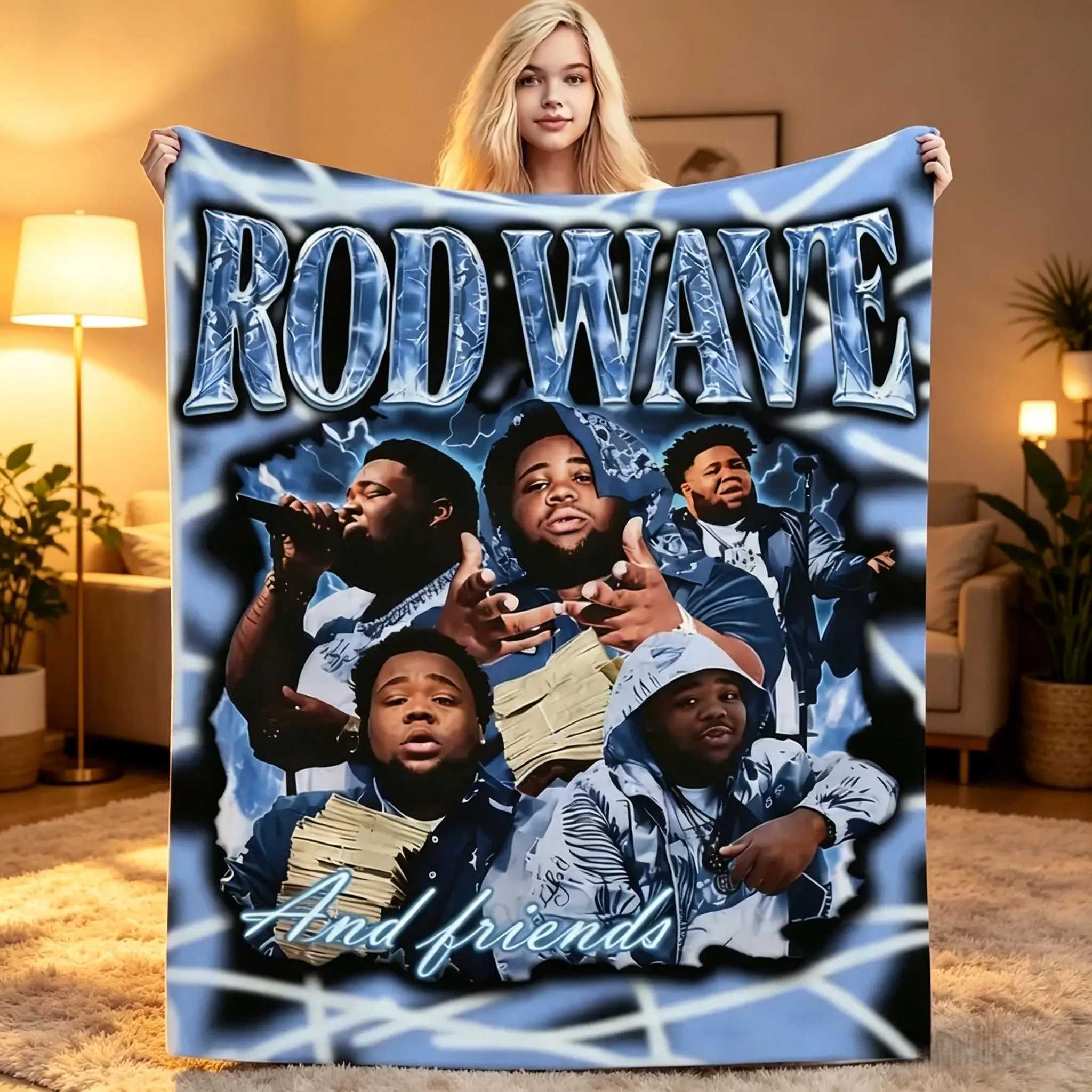 Soft Funny Throw Blanket30x40 50x60 50x40 60x80in for Adults Rod Wave Fans Soft Blankets for Women Men Comfortable Cozy Plush Blankets as Rod Wave Gifts for Adults Teens