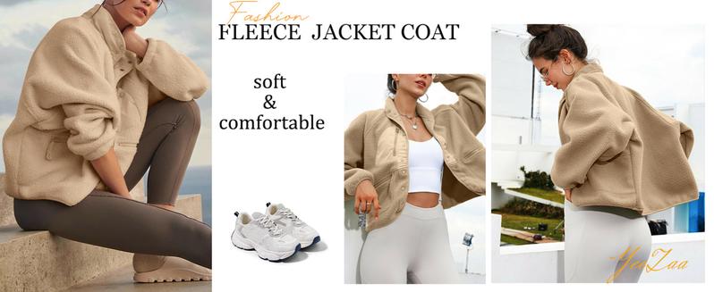 YeeZaa Women's Cropped Sherpa Lined Fleece Jacket 2025 TikTokShopBlackFriday Winter Warm Button Down Fuzzy Coats Shacket Outerwear with Pockets