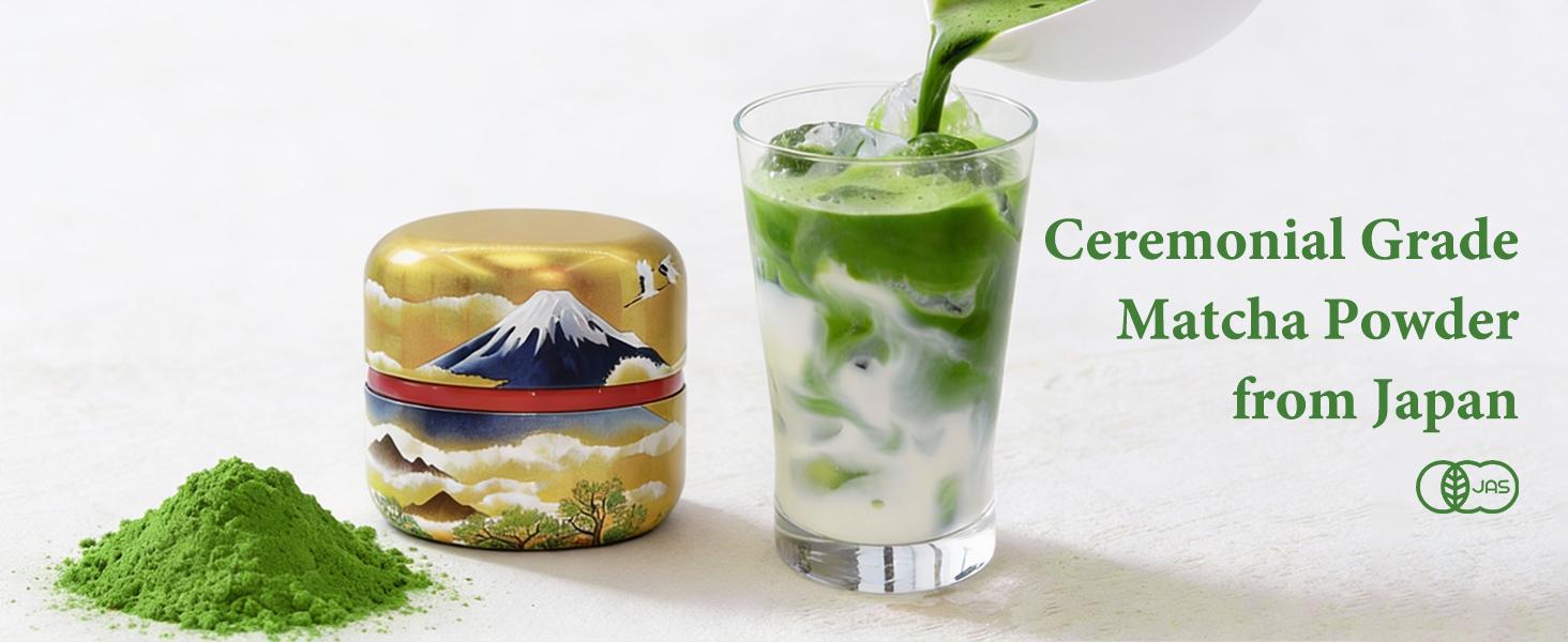Japanese Ceremonial Grade Matcha Japanese Green Tea Beverage Matcha Powder 1.76oz Tin, Japanese JAS Certified Organic, Class AA Antioxidant Rich with Caffeine & L-Theanine for Focus & Relaxation, Kosher Non-GMO Green Tea (1.76oz) 50g Japanese Ceremonial Grade Matcha Japanese Green Tea Beverage Matcha Powder 1.76oz Tin, Japanese JAS Certified Organic, Class AA Antioxidant Rich with Caffeine & L-Theanine for Focus & Relaxation, Kosher Non-GMO Green Tea (1.76oz) 50g
