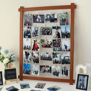 2026 Graduation Decorations - Wooden Picture Frame Decor with Clips - Class of 2026 Grad Centerpieces Table Wall Decoration Party Supplies for Kindergarten Preschool High School College