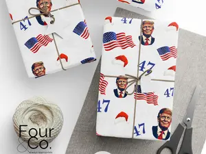 Trump Wrapping Paper, Donald Trump Christmas Paper, Trump 24 , Best of gift, Meaningful gift,Wrapping Paper 2025.(Get 1 paper cutter when buying any 5 rolls)