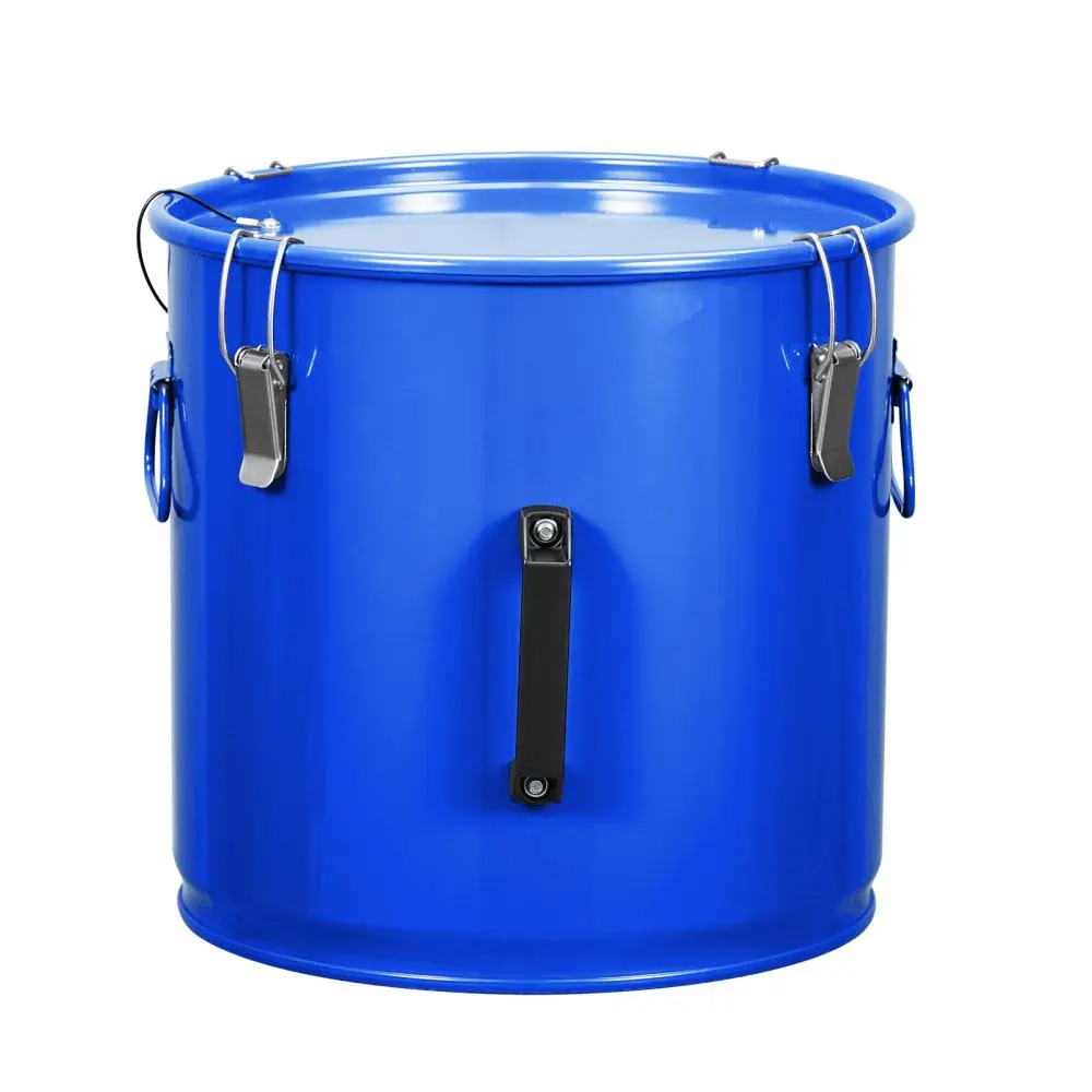 8 Gallon Grease Bucket – Rust-Proof Coated Steel Oil Disposal Caddy With Safety Lid, Lock Clips & Filter Bag – Deep Fryer Oil Storage And Transport For Kitchen Or Restaurant