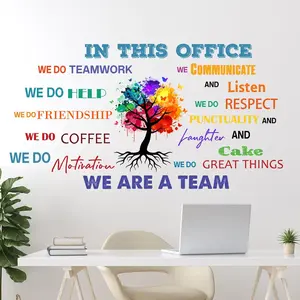 Office Inspirational Wall Decals - Positive Sayings, Peel and Stick, Motivational Teamwork, Team Gift, 3D Wall Decor for Office