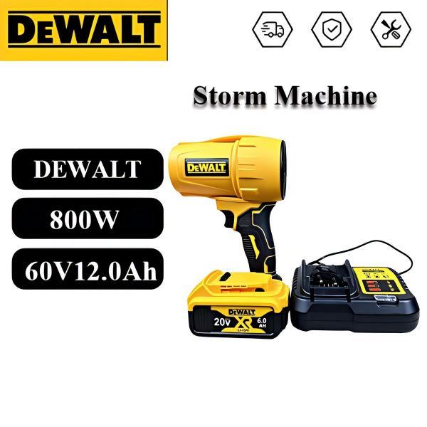 DEWALT 60V Brushless Cordless Storm Machine (Blower) - 800W Max Output, 12.0Ah High Capacity Battery, Variable Speed, Tool Only or Kit with 1 Battery & Charger for Yard Cleanup and Worksite Debris Removal