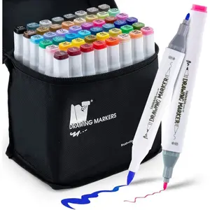 Markers for Drawing Coloring 48 Colors Dual-tip Fine and Brush Tips