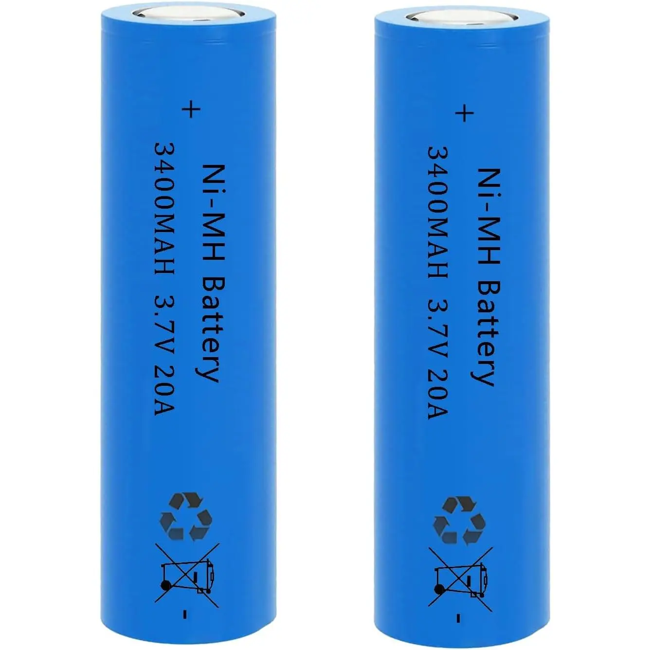Battery for 2 Pack 3400 mAh Battery Ni-MH Rechargeable, Flat Top NiMH Batteries, High Capacity Battery for LED Flashlight, Headlamp,Camera, RC Car, Mini Fans