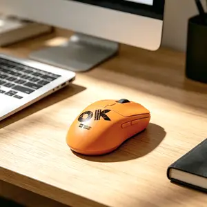 MOFii 1pc M16 Tri-Mode Mouse, Vibrant Orange OK Print, Silent Office & Gaming Mouse, Adjustable 8000DPI, Rechargeable with Long Battery Life, Compatible with Laptops, Desktops and Tablets