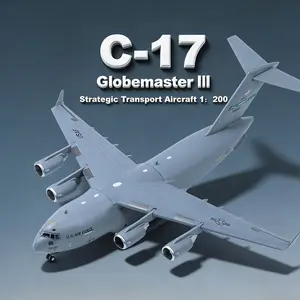 C-17 Global Overlord Strategic Transport Alloy Aircraft Attack Plane Models 1/200 Metal Fighter Military Model