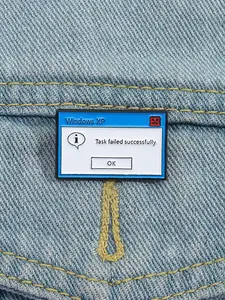Computer Error Popup Enamel Pin, Programmer Success Failure Badge, Alloy Brooch for Stylish Accessories and Bags