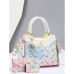 Women's Elegant Leaf Embossed Pu Leather Handbag & Wallet & Purse, Fashionable Durable Large Capacity Tote Bag Set for Daily Use