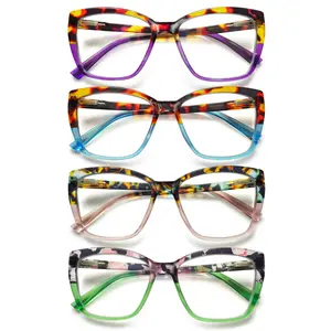 ZOECENT Cat Eye Reading Glasses for Women Blue Light Blocking Patterned Frames Spring Hinges Degree+1.5+1.75+2.0+2.5